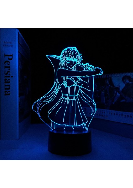 Erkek Için Gelecek Günlüğü Anime 3D Gece Lambası 16 Renkler Kız Odası Dekor Illusion LED Lamba USB Manga Yuno Gasai Şekil Uygun Çocuklar Hayranlar Noel Hediyeleri (Yurt Dışından)