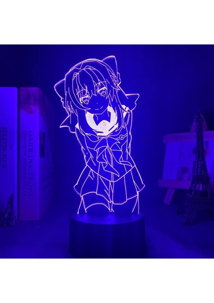 Çocuklar Için Sabit Gece Işığı, 3D Illüzyon Işığı 7 Renk Değişimi Tatil Doğum Günü Yatak Odası Dekorasyonu LED Gece Lambası Doğum Günü Hediyesi Huaifu Manga LED Işık 3D Anime Işığı (Yurt Dışından)