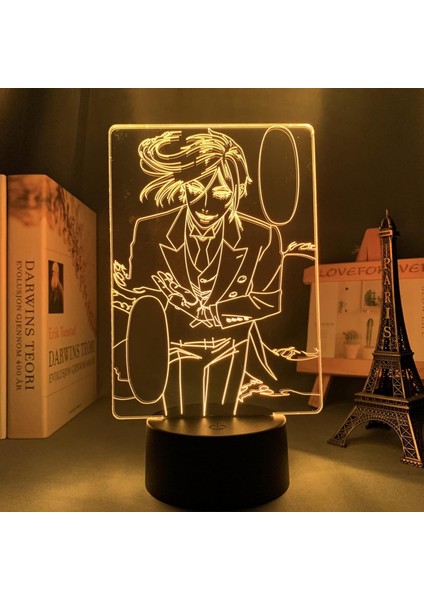 3D Lamba Anime Siyah Butler Yatak Odası Için Dekoratif Gece Lambası Çocuklar Çocuk Doğum Günü Hediyesi Odası Manga Siyah Butler LED Işık (Yurt Dışından)