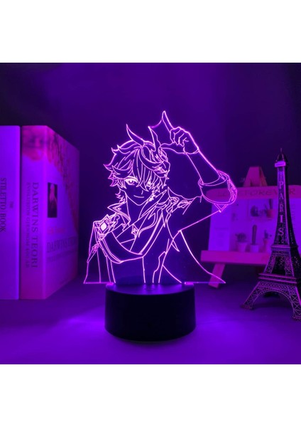 Oyun Genshin Etki Figürü Çocuklar Hayranları Için 3D Gece Lambası, Uzaktan Kumanda ile Değişen 16 Renk, Çocuk Odası Dekoru, Manga Illusion LED Oyuncak Lamba Kız Erkek Noel Hediyeleri (Yurt Dışından)