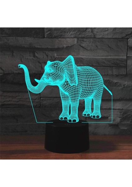 Çocuklar Için Gece Lambası 3D Fil Uzaktan Kumandalı LED Lamba 16 Renk Değiştirme Çocuk Için Noel Doğum Günü Hediyesi (Yurt Dışından)