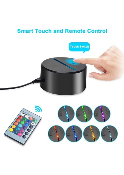 3D Optik Illüzyon LED Lamba Denizanası Gece Lambası, USB Powered 16 Renk Yanıp Sönen Dokunmatik Anahtar Çocuklar Için Yatak Odası Dekorasyon Aydınlatma Yenilik Noel Doğum Günü Hediyesi (Yurt Dışından)