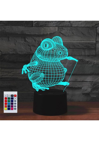 Çocuklar Için Gece Lambası 3D Kurbağa LED Lamba Uzaktan Kumandalı 16 Renk Değiştirme Noel Doğum Günü Hediyesi Çocuk Için (Yurt Dışından)