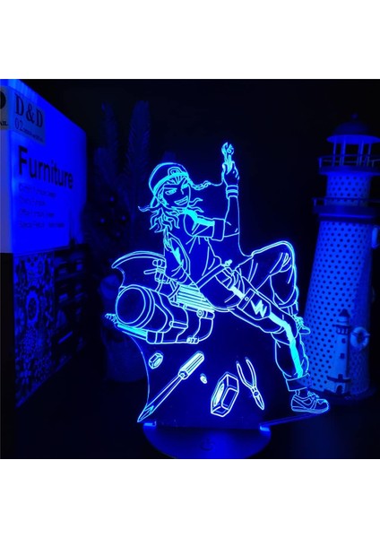 Dangarrcnpa Anime 3D Erkek Için Gece Lambası 16 Renk Kız Odası Dekor Illusion LED Lamba USB Manga Nagito Komaeda Şekil Uygun Çocuklar Hayranlar Noel Hediyeleri (Siyah) (Yurt Dışından)