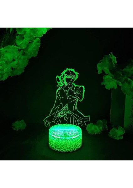Bleaoh Anime 3D Erkek Için Gece Lambası 16 Renk Kız Odası Dekor Illusion LED Lamba USB Manga Grimmjow Jaegerjaquez Şekil Uygun Çocuklar Hayranlar Noel Hediyeleri (Lav Lambası) (Yurt Dışından)