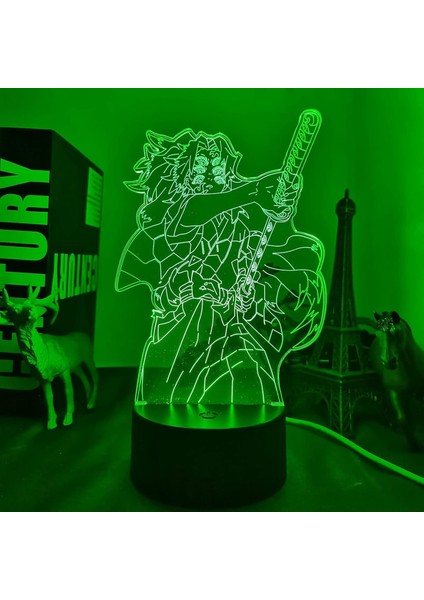 Anime LED Işık Kimetsu Hiçbir Kokushibo Yatak Odası Dekorasyon Için Gece Lambası Hediye Manga 3D Lamba Demon Slayer Odası Dekor (Yurt Dışından)