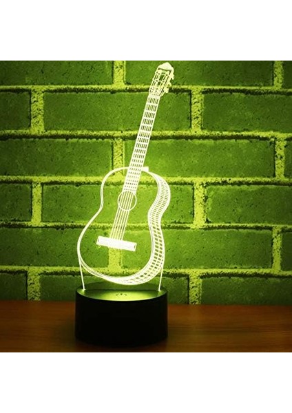 Gece Lambası Çocuklar Gece Lambası Yatak Odası Işığı Renkli Gece Lambası 3D LED Gece Lambası Ev Dekorasyonu Için 7 Renkli Işık ile Klasik Elektro Gitar Işık Inanılmaz Müzik Aleti Mu (Yurt Dışından)