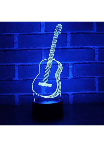 Gece Lambası Çocuklar Gece Lambası Yatak Odası Işığı Renkli Gece Lambası 3D LED Gece Lambası Ev Dekorasyonu Için 7 Renkli Işık ile Klasik Elektro Gitar Işık Inanılmaz Müzik Aleti Mu (Yurt Dışından)