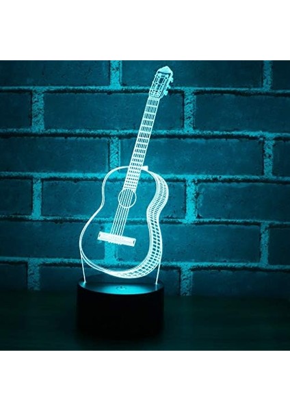 Gece Lambası Çocuklar Gece Lambası Yatak Odası Işığı Renkli Gece Lambası 3D LED Gece Lambası Ev Dekorasyonu Için 7 Renkli Işık ile Klasik Elektro Gitar Işık Inanılmaz Müzik Aleti Mu (Yurt Dışından)