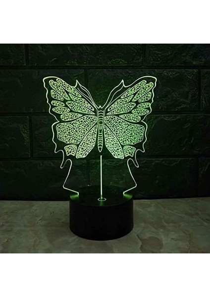 Çocuklar Için Kelebek Resimleri Lambası 3D Gece Lambası, 16 Renk Değişimi ve Uzaktan Kumandalı 3D Illüzyon Lambası, Erkekler ve Kızlar Için Doğum Günü Hediyesi (Yurt Dışından)