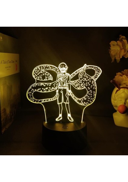 Tokya Ghonl Anime 3D Gece Lambası Boy Için 16 Renk Kız Odası Dekor Illusion LED Lamba USB Manga Ken Kaneki Şekil Uygun Çocuklar Hayranlar Yılbaşı Hediyeleri (Tokya Ghonl 1) (Yurt Dışından)