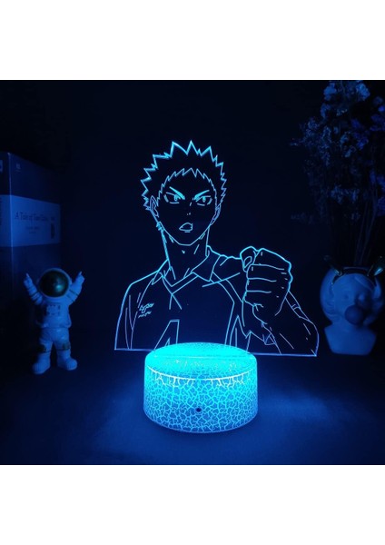 Haikynn Anime 3D Gece Lambası Boy Için 16 Renkler Kız Odası Dekor Illusion LED Lamba USB Manga Tobio Şekil Uygun Çocuklar Fanlar Noel Hediyeleri (Lav Lambası) (Yurt Dışından)