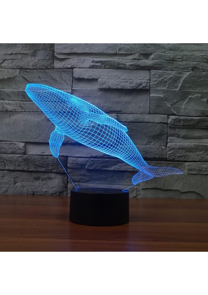 Çocuklar Için Gece Lambası 3D Balina LED Lamba Uzaktan Kumandalı 16 Renk Değiştirme Noel Doğum Günü Hediyesi Çocuk Için (Yurt Dışından)