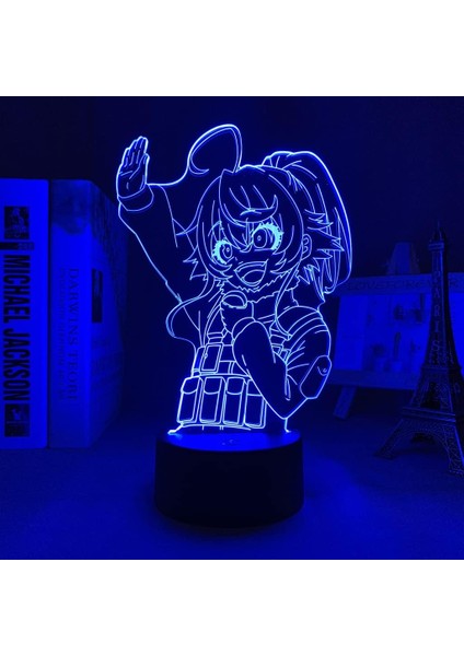 The Saga Of Tanya Anime 3D Gece Lambası Boy Için 16 Renk Kız Odası Dekoru Illusion LED Lamba USB Manga Evil Tanya Degurecaff Şekil Uygun Çocuk Hayranları Yılbaşı Hediyeleri (Yurt Dışından)