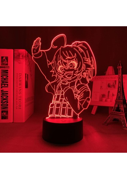 The Saga Of Tanya Anime 3D Gece Lambası Boy Için 16 Renk Kız Odası Dekoru Illusion LED Lamba USB Manga Evil Tanya Degurecaff Şekil Uygun Çocuk Hayranları Yılbaşı Hediyeleri (Yurt Dışından)