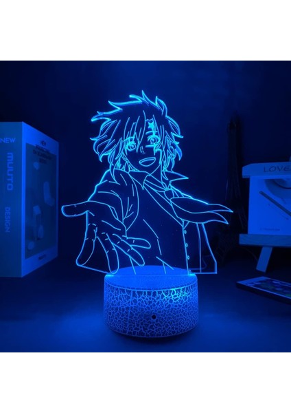 Çocuk Gece Lambası, 3D Gece Lambası, Renk Değişimli, Oda Dekorasyonu Gece Anime LED Işık Oda Dekorasyon Şeması Gece Lambası Çocuklar 3D Işık Yatak Odası (Yurt Dışından)