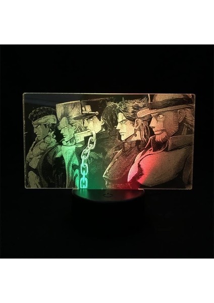 Jojo Tuhaf Macera Anime 3D Erkek Için Gece Lambası 16 Renk Kız Odası Dekoru Illusion LED Lamba USB Manga Jojo Figürü Uygun Çocuklar Hayranlar Yılbaşı Hediyeleri (Yurt Dışından)