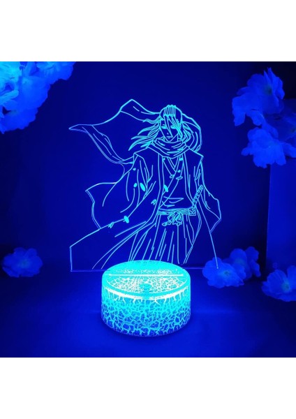 Bleaoh Anime 3D Erkek Için Gece Lambası 16 Renk Kız Odası Dekor Illusion LED Lamba USB Manga Grimmjow Jaegerjaquez Şekil Uygun Çocuklar Hayranlar Noel Hediyeleri (Lav Lambası) (Yurt Dışından)