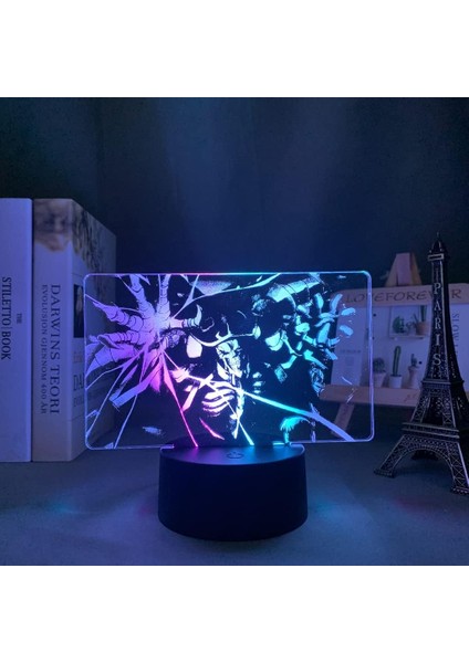 Derebeyi Anime 3D Gece Lambası Boy Için 16 Renkler Kız Odası Dekor Illusion LED Lamba USB Manga Ainz Ooal Şekil Uygun Çocuklar Fanlar Noel Hediyeleri (Yurt Dışından)