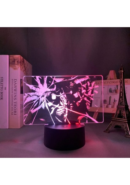 Derebeyi Anime 3D Gece Lambası Boy Için 16 Renkler Kız Odası Dekor Illusion LED Lamba USB Manga Ainz Ooal Şekil Uygun Çocuklar Fanlar Noel Hediyeleri (Yurt Dışından) fırsatları