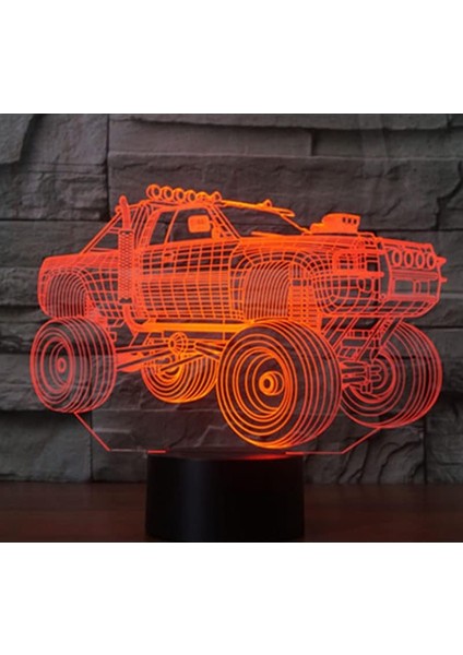 3D Gece Lambası Renk Değişimi Çocuklar LED Gece Lambası 3D LED Gece Lambası Suv Araba, Ev Dekoru Için 7 Renkli Işık Işık Inanılmaz Görsel Yanılsama Harika (Yurt Dışından)