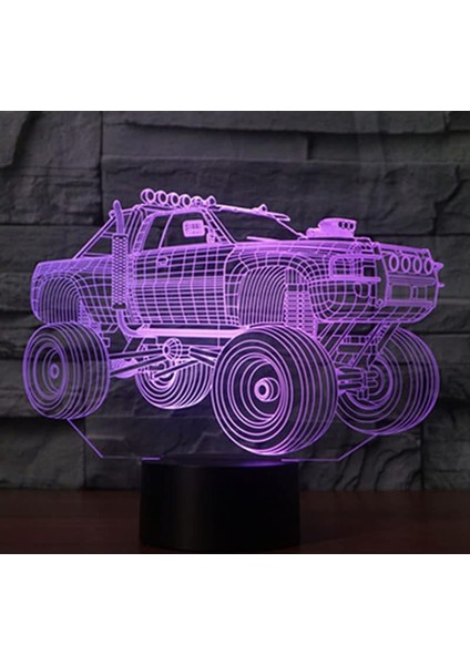 3D Gece Lambası Renk Değişimi Çocuklar LED Gece Lambası 3D LED Gece Lambası Suv Araba, Ev Dekoru Için 7 Renkli Işık Işık Inanılmaz Görsel Yanılsama Harika (Yurt Dışından)