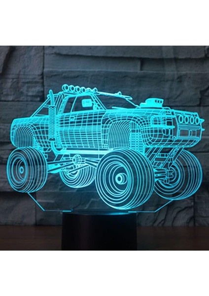 3D Gece Lambası Renk Değişimi Çocuklar LED Gece Lambası 3D LED Gece Lambası Suv Araba, Ev Dekoru Için 7 Renkli Işık Işık Inanılmaz Görsel Yanılsama Harika (Yurt Dışından)
