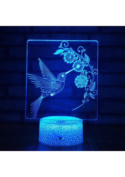 Çocuklar Için Gece Lambası 3D Hummingbird LED Lamba Uzaktan Kumanda ile 16 Renk Değiştirme Noel Doğum Günü Hediyesi Çocuk Için (Yurt Dışından)