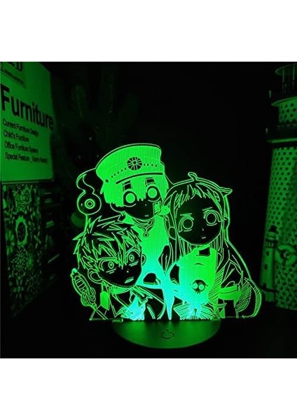 Boy Için Tuvalet Bağlı Anime 3D Gece Lambası 16 Renkler Kız Odası Dekor Illusion LED Lamba USB Manga Hanako Kun Şekil Uygun Çocuklar Hayranlar Noel Hediyeleri (Yurt Dışından)