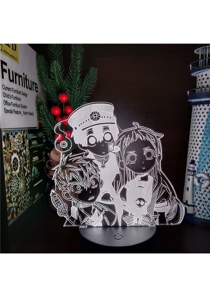 Boy Için Tuvalet Bağlı Anime 3D Gece Lambası 16 Renkler Kız Odası Dekor Illusion LED Lamba USB Manga Hanako Kun Şekil Uygun Çocuklar Hayranlar Noel Hediyeleri (Yurt Dışından)