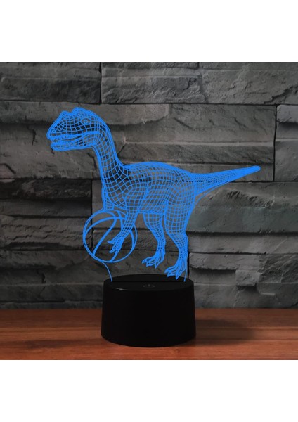 Çocuklar Için Gece Lambası 3D Dinozor LED Lamba Uzaktan Kumanda ile 16 Renk Değiştirme Noel Doğum Günü Hediyesi Çocuk Için (Yurt Dışından)