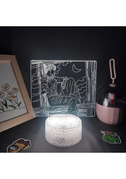 Berserk Guts Anime 3D Erkek Için Gece Lambası 16 Renk Kız Odası Dekoru Illusion LED Lamba USB Manga Berserk Guts Şekil Uygun Çocuk Hayranları Noel Hediyeleri (Lav Lambası) (Yurt Dışından)