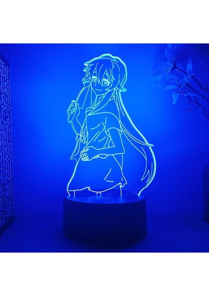 Erkek Için Gelecek Günlüğü Anime 3D Gece Lambası 16 Renkler Kız Odası Dekor Illusion LED Lamba USB Manga Yuno Gasai Şekil Uygun Çocuklar Hayranlar Noel Hediyeleri (Yurt Dışından)