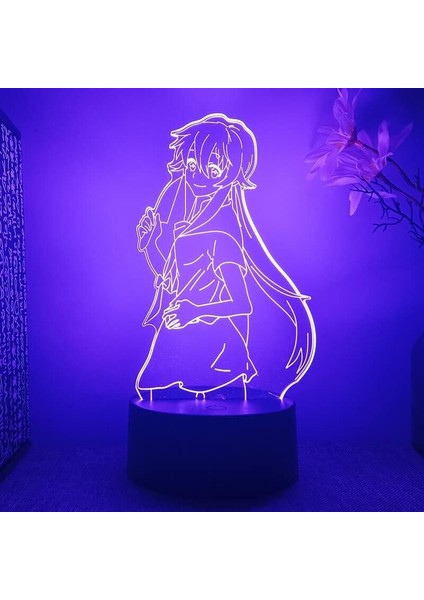 Erkek Için Gelecek Günlüğü Anime 3D Gece Lambası 16 Renkler Kız Odası Dekor Illusion LED Lamba USB Manga Yuno Gasai Şekil Uygun Çocuklar Hayranlar Noel Hediyeleri (Yurt Dışından)