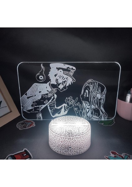 Tuvalete Bağlı Anime 3D Erkek Için Gece Lambası 16 Renk Kız Odası Dekoru Illusion LED Lamba USB Manga Hanako Kun Şekil Uygun Çocuklar Hayranlar Noel Hediyeleri (Lav Lambası) (Yurt Dışından)