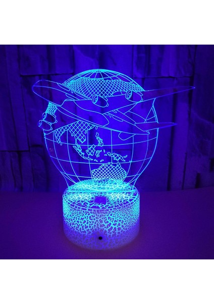 3D Düzlem Gece Işığı Dekoru Masa Danışma Optik Illüzyon Lambaları 7 Renk Değiştiren Işıklar LED Masa Lambası Noel Ev Aşk Doğum Günü Çocuk Çocuk Dekoru Oyuncak Hediye (Yurt Dışından)