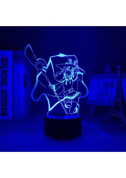 Konosuba Anime 3D Gece Lambası Boy Için 16 Renkler Kız Odası Dekor Illusion LED Lamba USB Manga Megumin Şekil Uygun Çocuklar Fanlar Noel Hediyeleri (Yurt Dışından)