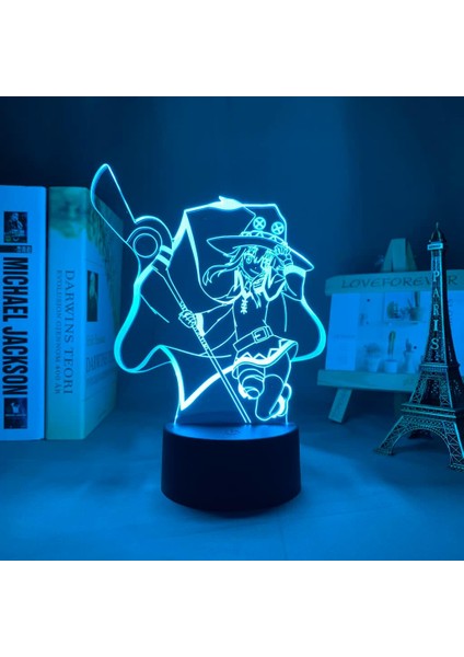 Konosuba Anime 3D Gece Lambası Boy Için 16 Renkler Kız Odası Dekor Illusion LED Lamba USB Manga Megumin Şekil Uygun Çocuklar Fanlar Noel Hediyeleri (Yurt Dışından) fırsatları