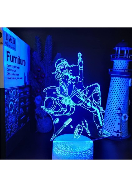 Dangarrcnpa Anime 3D Gece Lambası Erkek Için 16 Renk Kız Odası Dekor Illusion LED Lamba USB Manga Nagito Komaeda Şekil Uygun Çocuklar Fanlar Noel Hediyeleri (Crack) (Yurt Dışından)