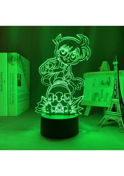 Dedektif Conan Anime 3D Erkek Için Gece Lambası 16 Renk Kız Odası Dekoru Illusion LED Lamba USB Manga Dedektif Conan Figürü Uygun Çocuklar Hayranlar Yılbaşı Hediyeleri (Yurt Dışından)