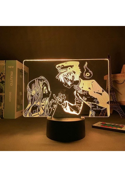 Boy Için Tuvalete Bağlı Anime 3D Gece Lambası 16 Renkler Kız Odası Dekoru Illusion LED Lamba USB Manga Hanako Kun Şekil Uygun Çocuk Hayranları Yılbaşı Hediyeleri (Tuvalet Bound2) (Yurt Dışından)