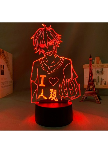 Anime LED Işık Oyun Yok Hayat Sora Ev Dekor Için Renk Değiştirme USB Akülü Masa 3D Lamba Manga Oyun Yok Hayat Yok (Yurt Dışından)