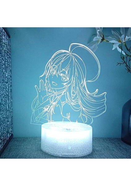 Konosuba Anime 3D Gece Lambası Boy Için 16 Renkler Kız Odası Dekor Illusion LED Lamba USB Manga Megumin Şekil Uygun Çocuklar Fanlar Noel Hediyeleri (Yurt Dışından)