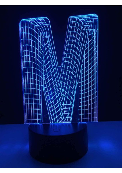 Noel Lambaları 3D Illusion Optik Gece Lambası M Harfi, Led'li Masa Lambası Aydınlatma Gece Lambası 16 Renk Dokunsal Kontrol Lambası Başucu Dekorasyonu (Yurt Dışından)