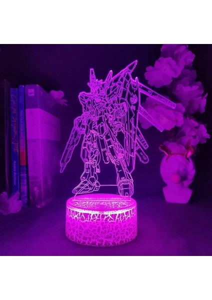 Hayranları Için Anime Gundamed 3D Nightlight 16 Renkler Dekor Illusion Uzaktan Kumanda ile LED Lamba, Manga Gundam Şekil Noel Hediyesi Oyuncaklar Çocuklar/erkekler (Yurt Dışından)