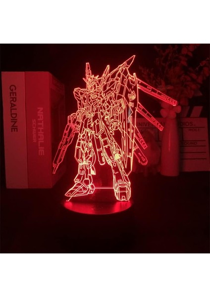 Hayranları Için Anime Gundamed 3D Nightlight 16 Renkler Dekor Illusion Uzaktan Kumanda ile LED Lamba, Manga Gundam Şekil Noel Hediyesi Oyuncaklar Çocuklar/erkekler (Yurt Dışından)