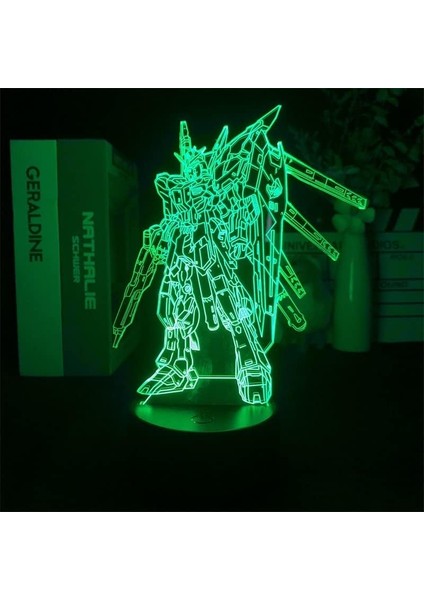 Hayranları Için Anime Gundamed 3D Nightlight 16 Renkler Dekor Illusion Uzaktan Kumanda ile LED Lamba, Manga Gundam Şekil Noel Hediyesi Oyuncaklar Çocuklar/erkekler (Yurt Dışından)