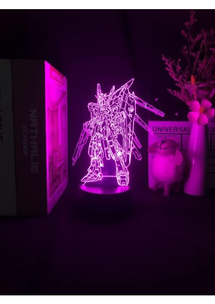 Hayranları Için Anime Gundamed 3D Nightlight 16 Renkler Dekor Illusion Uzaktan Kumanda ile LED Lamba, Manga Gundam Şekil Noel Hediyesi Oyuncaklar Çocuklar/erkekler (Yurt Dışından)