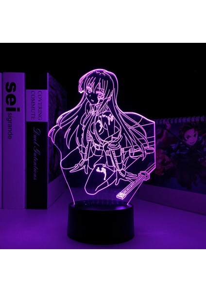 Akame Ga Kill Anime 3D Gece Lambası Boy Için 16 Renk Kız Odası Dekor Illusion LED Lamba USB Manga Esdeath Şekil Uygun Çocuklar Fanlar Noel Hediyeleri (Yurt Dışından)