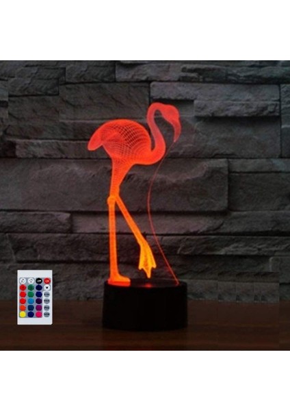 Çocuklar Için Gece Lambası 3D Flamingolar Kuş LED Lamba Uzaktan Kumanda ile 16 Renk Değiştirme Noel Doğum Günü Hediyesi Çocuk Için (Yurt Dışından)